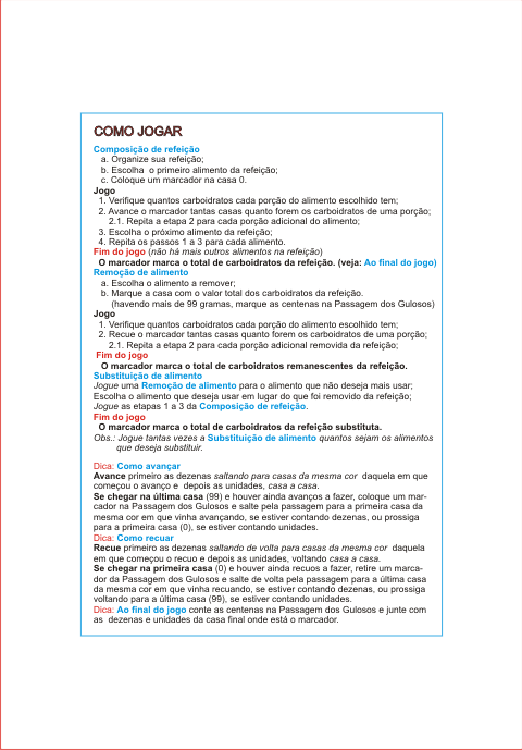 Paccho - Procedimentos de Apoio à Contagem de Carboidratos